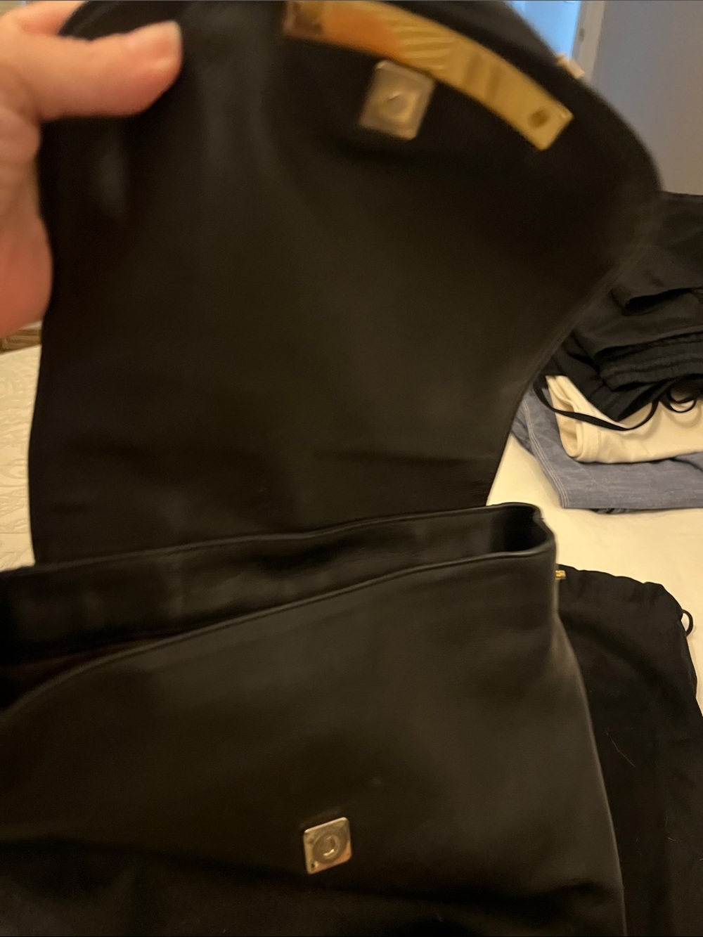 Maiyet Black Leather Backpack with Horn Accent - Picture 3 of 7